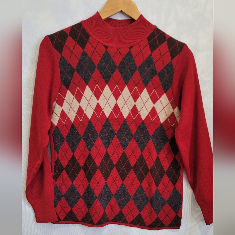 Red Argyle Sweater